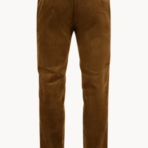 Pantalon en Velours Côtelé Rib de A Fish Named Fred en Brun