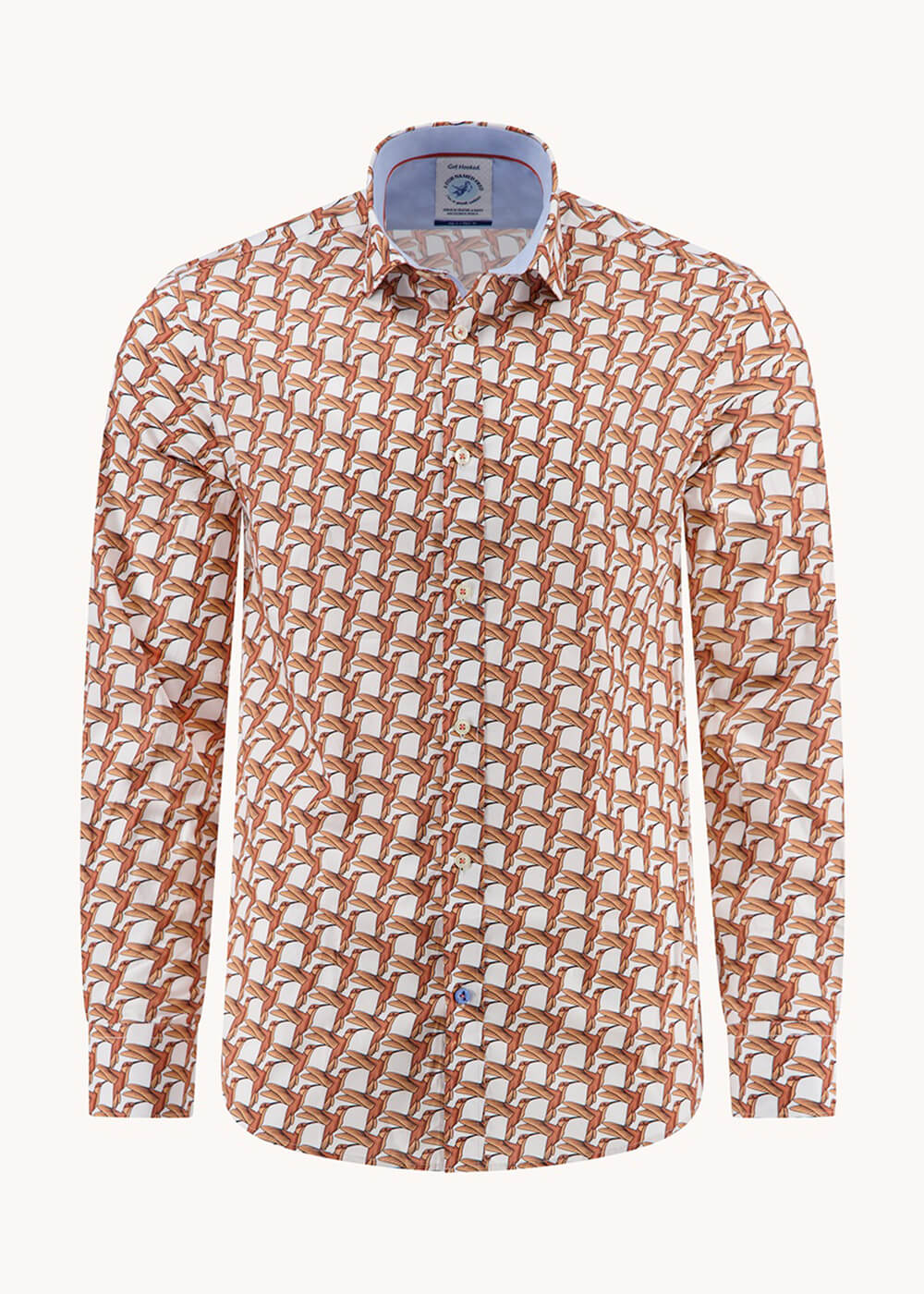 A Fish Named Fred Chemise Oiseaux Géométriques — Orange