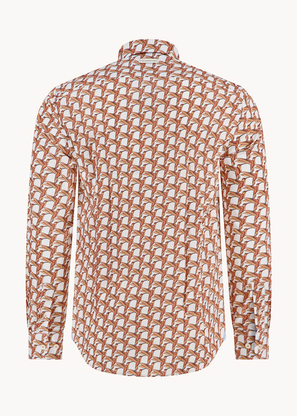 A Fish Named Fred Chemise Oiseaux Géométriques — Orange – Image 3