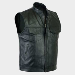 Gilet de moto en cuir de qualité supérieure Anarchy