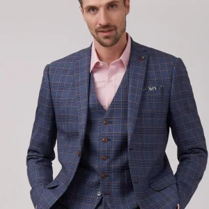 Antique Rogue Heren Buick Overcheck Jacket Colbert Navy