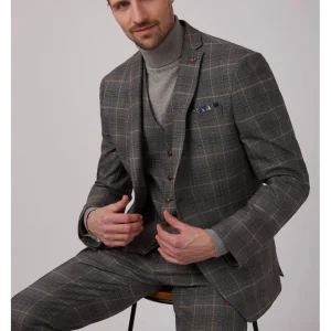 Antique Rogue Bailey Check Gilet Grijs