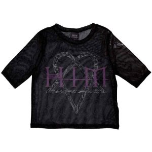 Band Shirts HIM Top Court en Maille Heartagram Noir