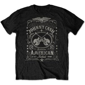Band Shirts Johnny Cash American Rebel T-Shirt Zwart