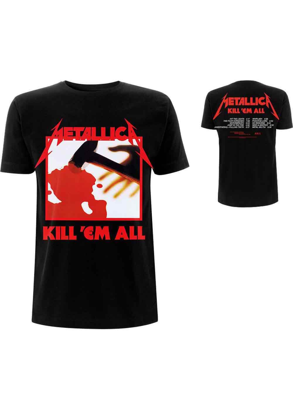 Band Shirts Metallica Kill 'Em All Tracks T-Shirt Zwart