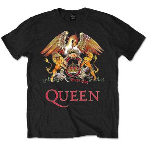 Band Shirts T-shirt Queen Classic Crest Noir