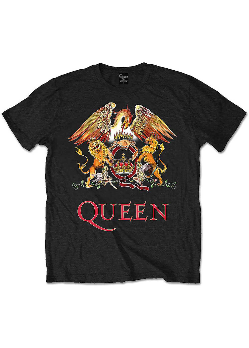Band Shirts T-shirt Queen Classic Crest Noir – Image 2