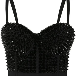 Banned Alternative Xenia Spike Bustier Top Noir