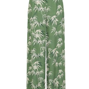 Banned Elizabeth Bamboo Pantalon Palazzo Années 70 Vert