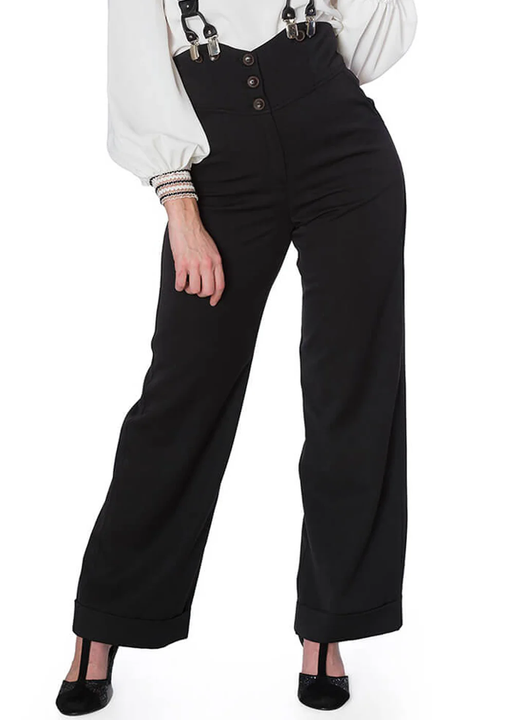 Pantalon Banned Girl Boss Années 40 Noir