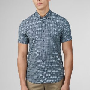 Ben Sherman Geo Spot Chemise Petrol