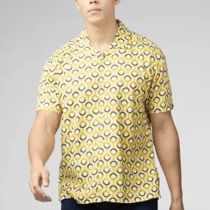 Ben Sherman Chemise Geo Rétro Jaune Tournesol