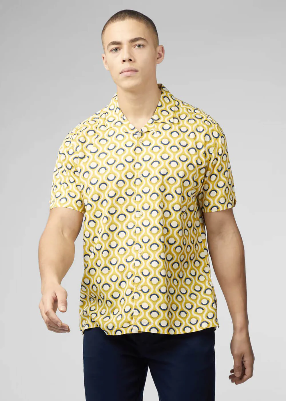 Ben Sherman Chemise Geo Rétro Jaune Tournesol
