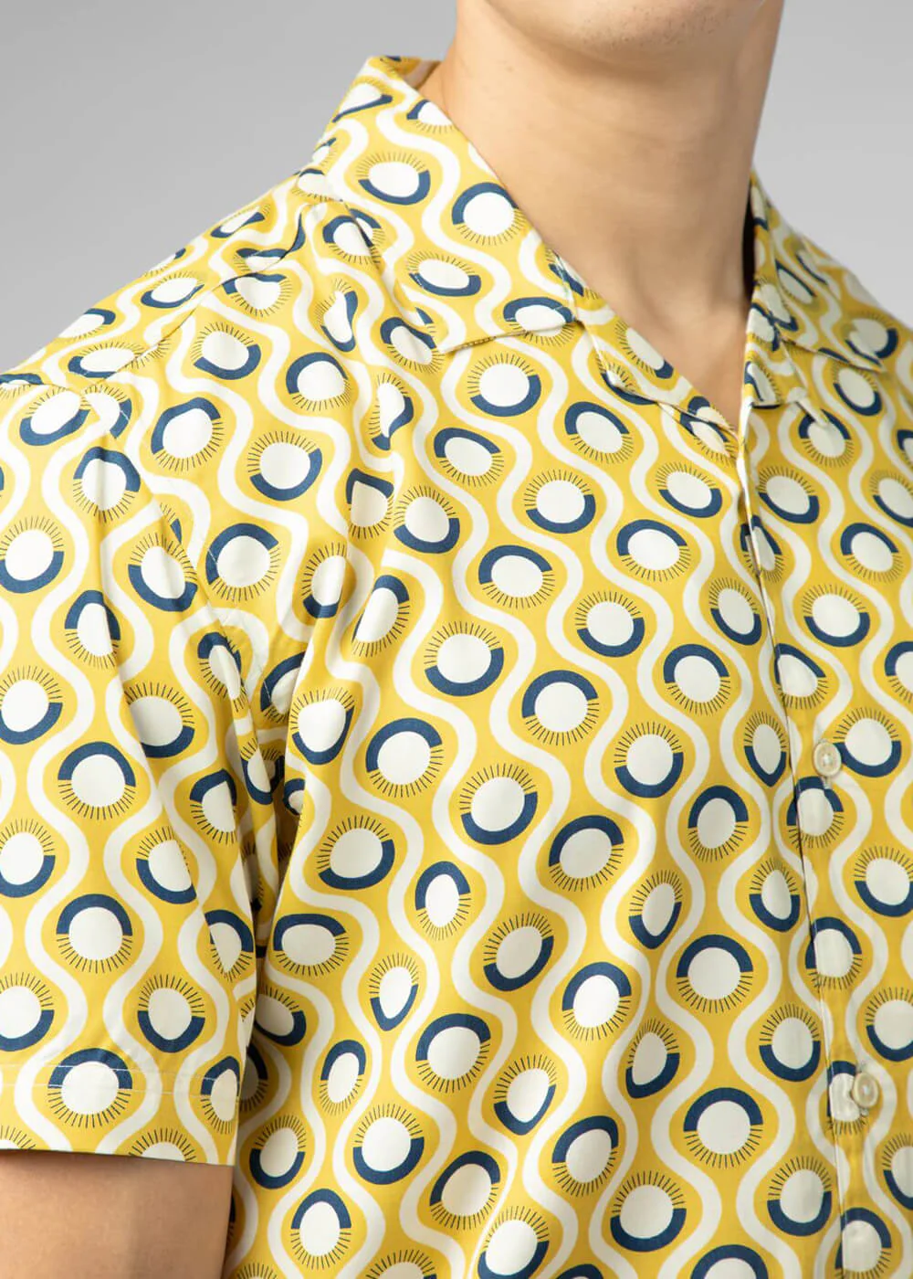 Ben Sherman Chemise Geo Rétro Jaune Tournesol – Image 7