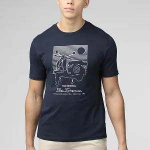 T-shirt d'été Ben Sherman Scooter Marine