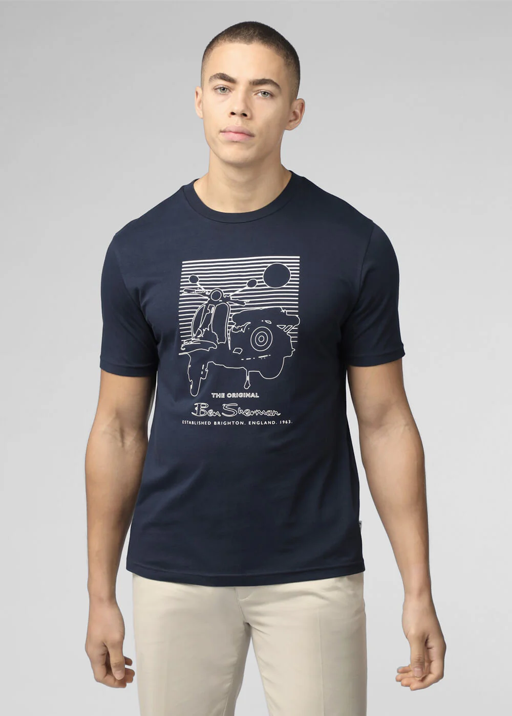 T-shirt d'été Ben Sherman Scooter Marine – Image 2