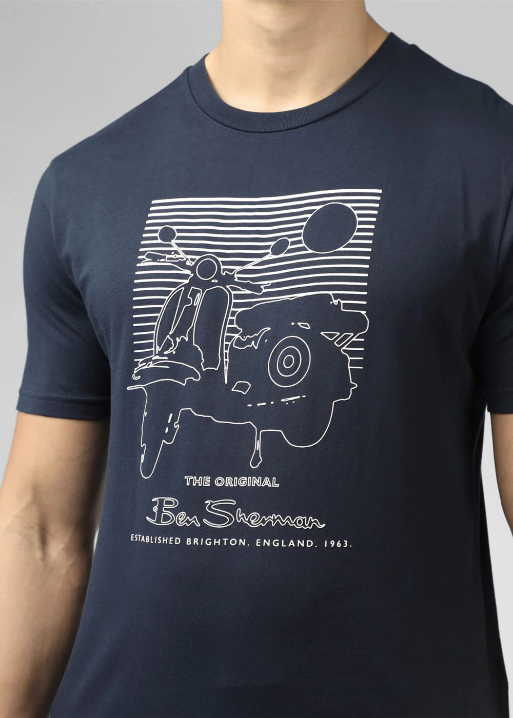 T-shirt d'été Ben Sherman Scooter Marine – Image 3