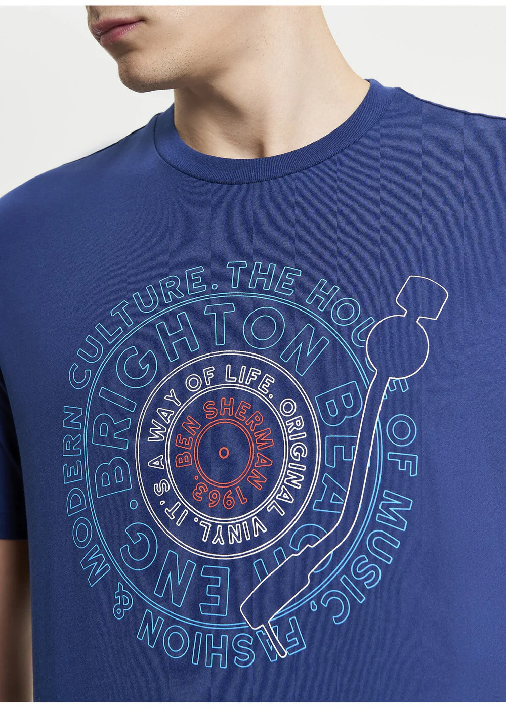 T-shirt Ben Sherman Record Target Bleu – Image 3