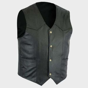 Gilet de protection en cuir pour motard classique