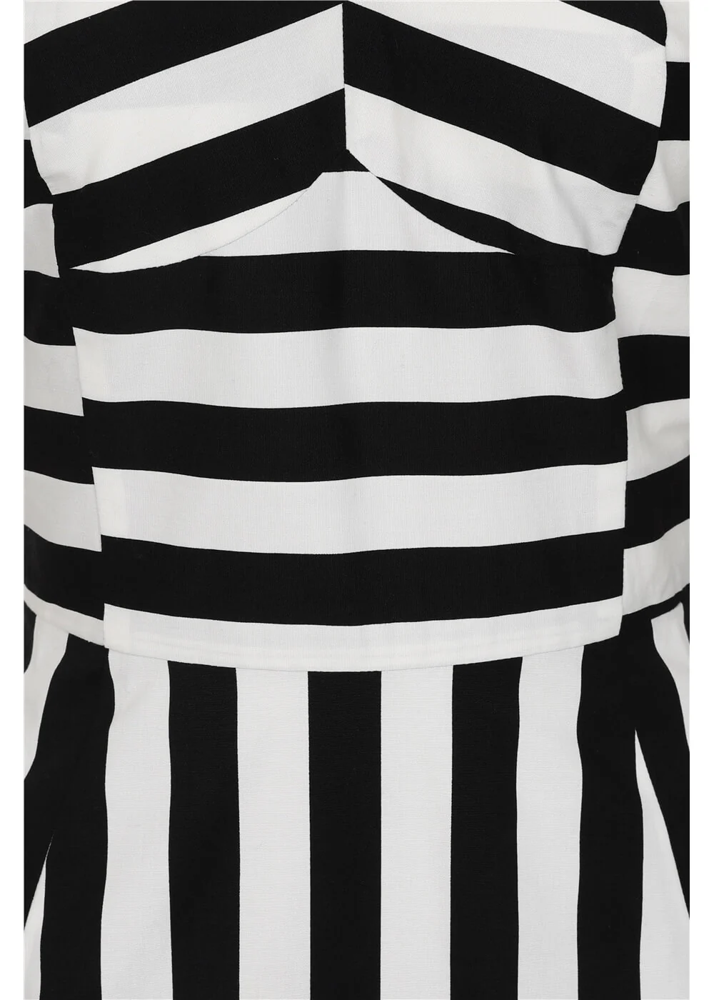 Collectif Emma Robe Swing Années 50 à Rayures Contrastantes Noir Blanc – Image 7