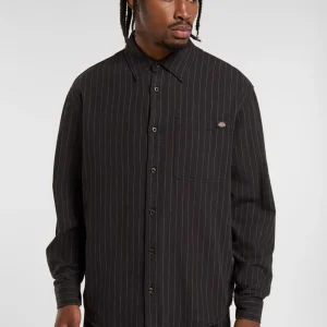 Chemise à Rayures de Service Dickies Noire