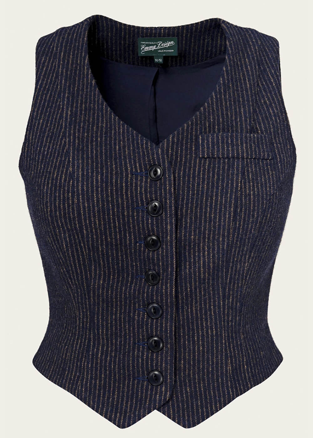 Gilet à Rayures Emmy Design Suit Up en Bleu Marin et Brun