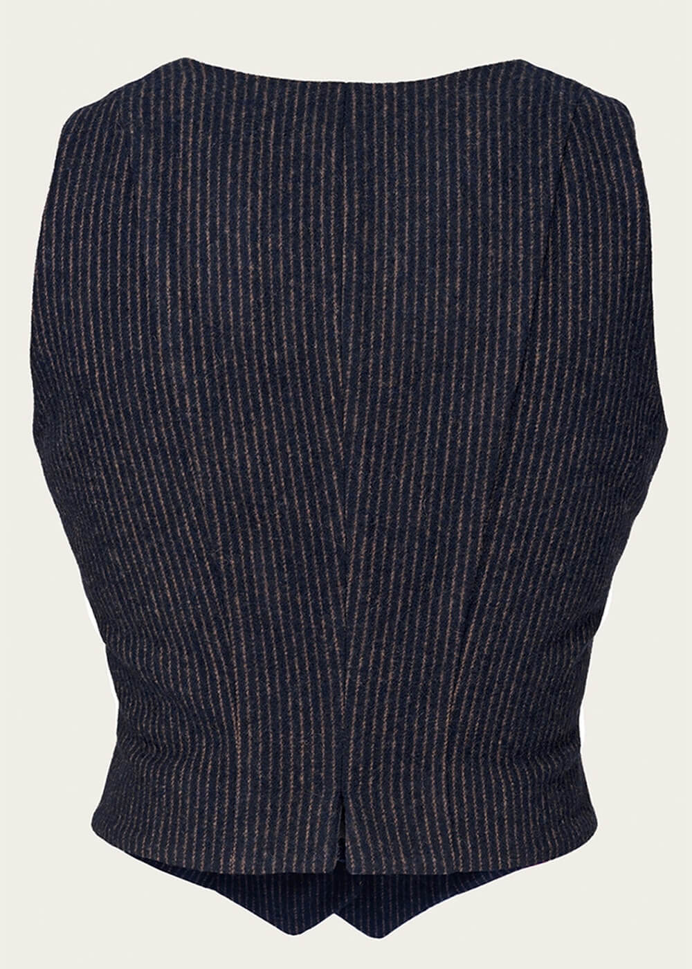Gilet à Rayures Emmy Design Suit Up en Bleu Marin et Brun – Image 3