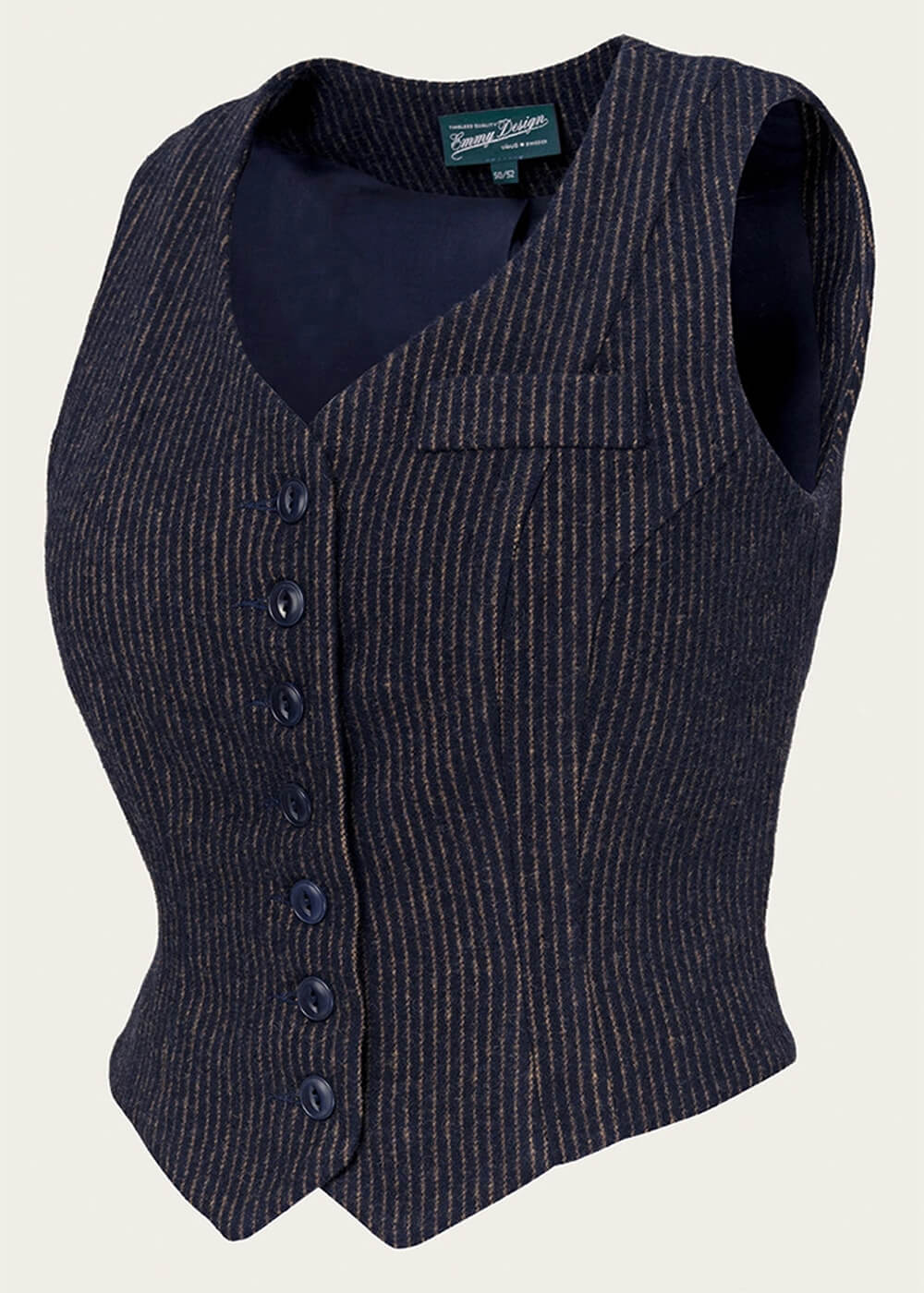 Gilet à Rayures Emmy Design Suit Up en Bleu Marin et Brun – Image 4