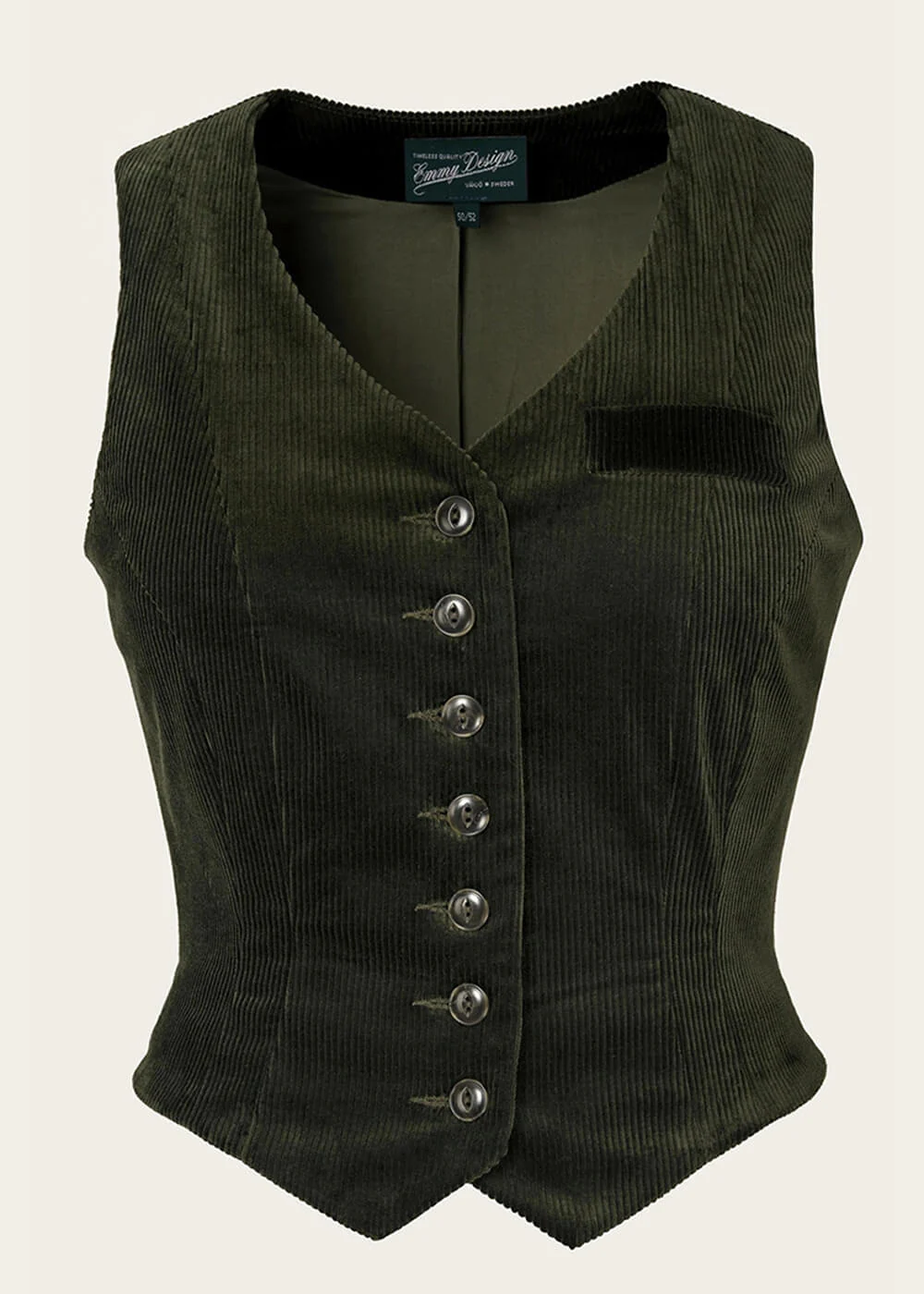 Emmy Design Suit Up Corduroy Gilet Donker Groen – Image 2
