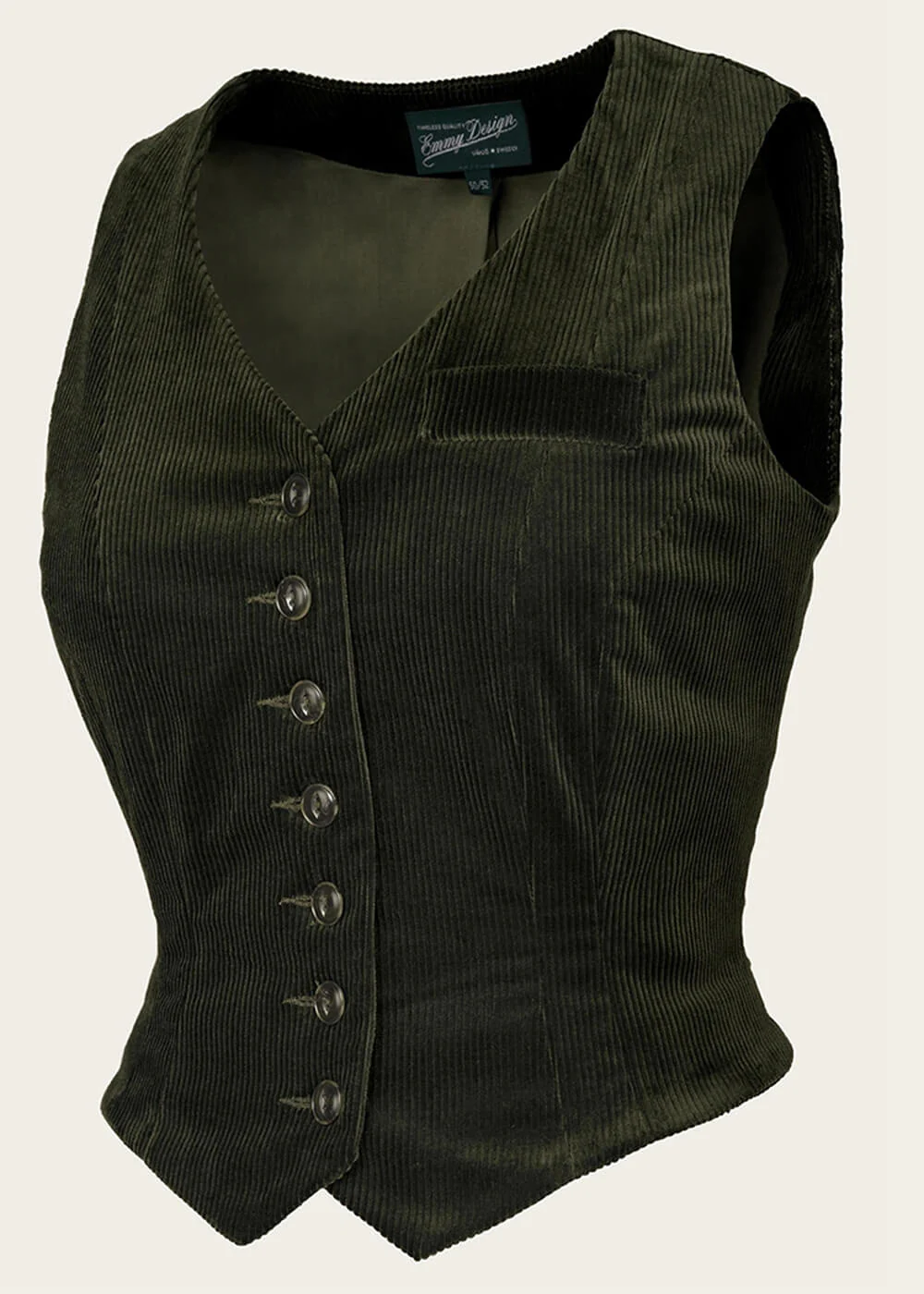 Emmy Design Suit Up Corduroy Gilet Donker Groen – Image 4