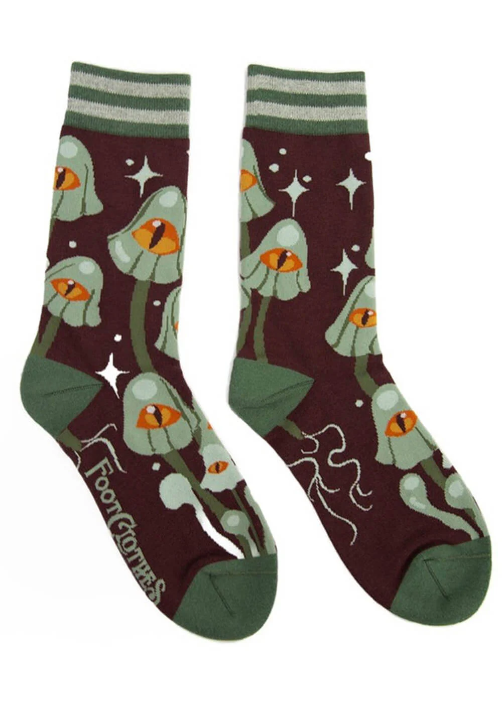 FootClothes Chaussettes Mystiques Champignons Vertes