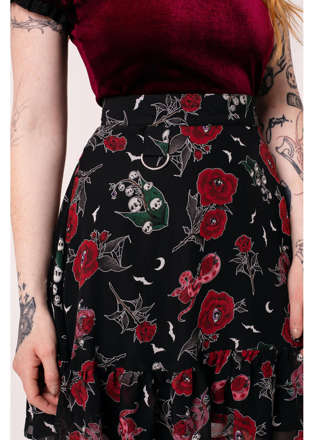 Hell Bunny Blooming Elle 70's Korte Rok Zwart – Image 5