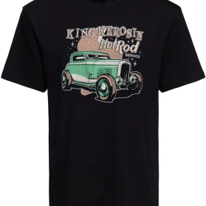 King Kerosin T-Shirt Homme Hot Rod Service Noir