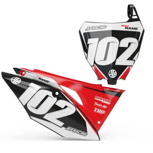 KIT DÉCO SEMI PERSO FONDS DE PLAQUES NUMÉROS POUR MOTO CROSS YAMAHA HONDA KTM GAS GAS HUSQVARNA KAWASAKI SUZUKI JLP RACING