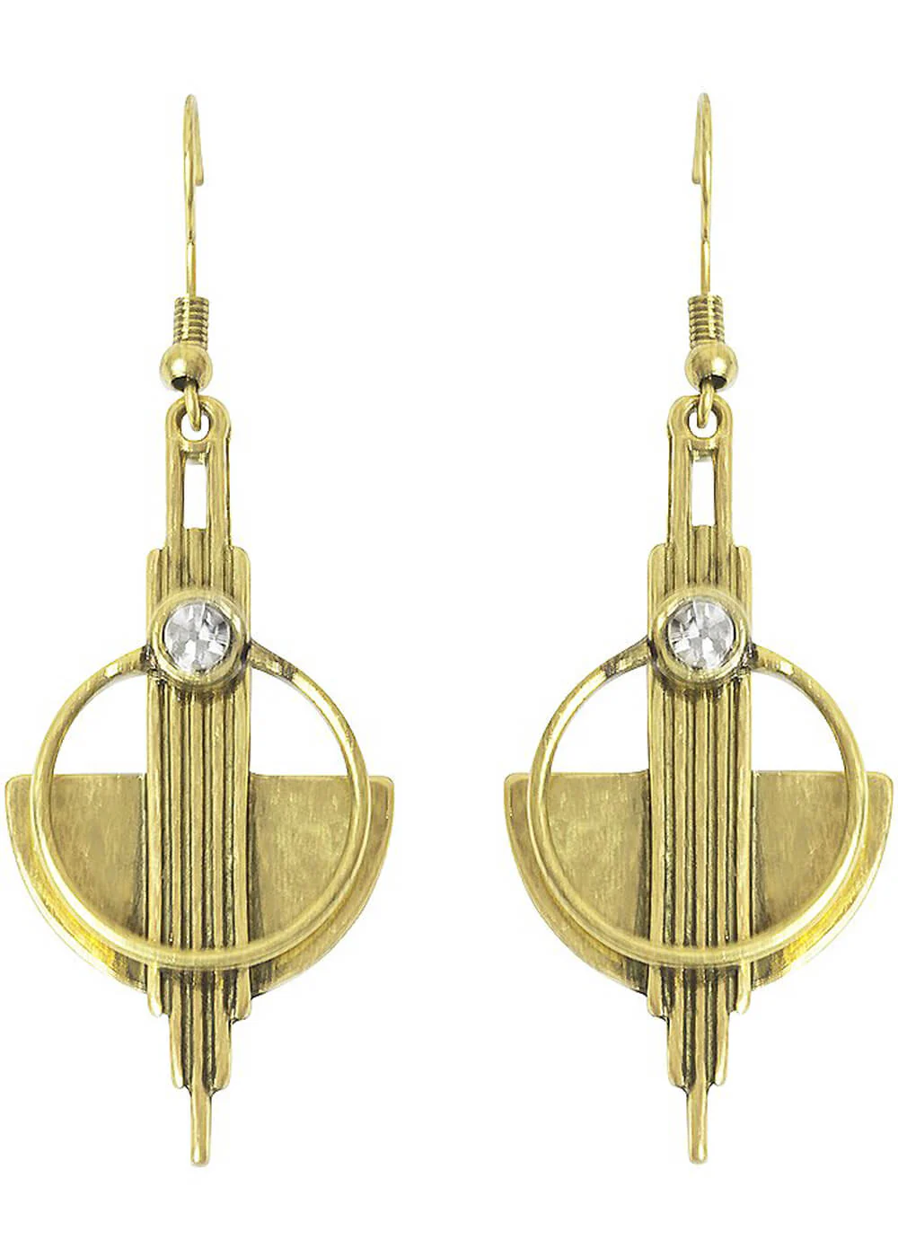 Love Vintage Boucles d'oreilles Art Déco en Laiton – Image 2