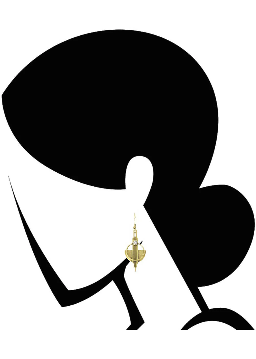 Love Vintage Boucles d'oreilles Art Déco en Laiton – Image 3