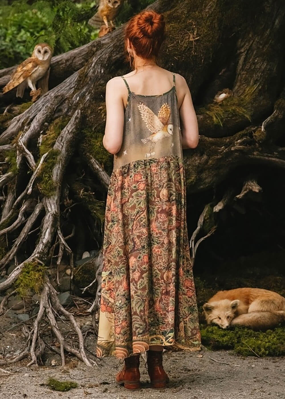 Market of Stars Maxi-robe Sagesse des Bois - Renard & Hibou – Image 4