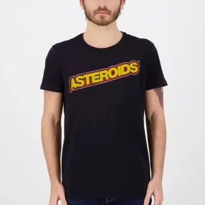 T-shirt Homme Retro Games Atari Astroids Logo Noir