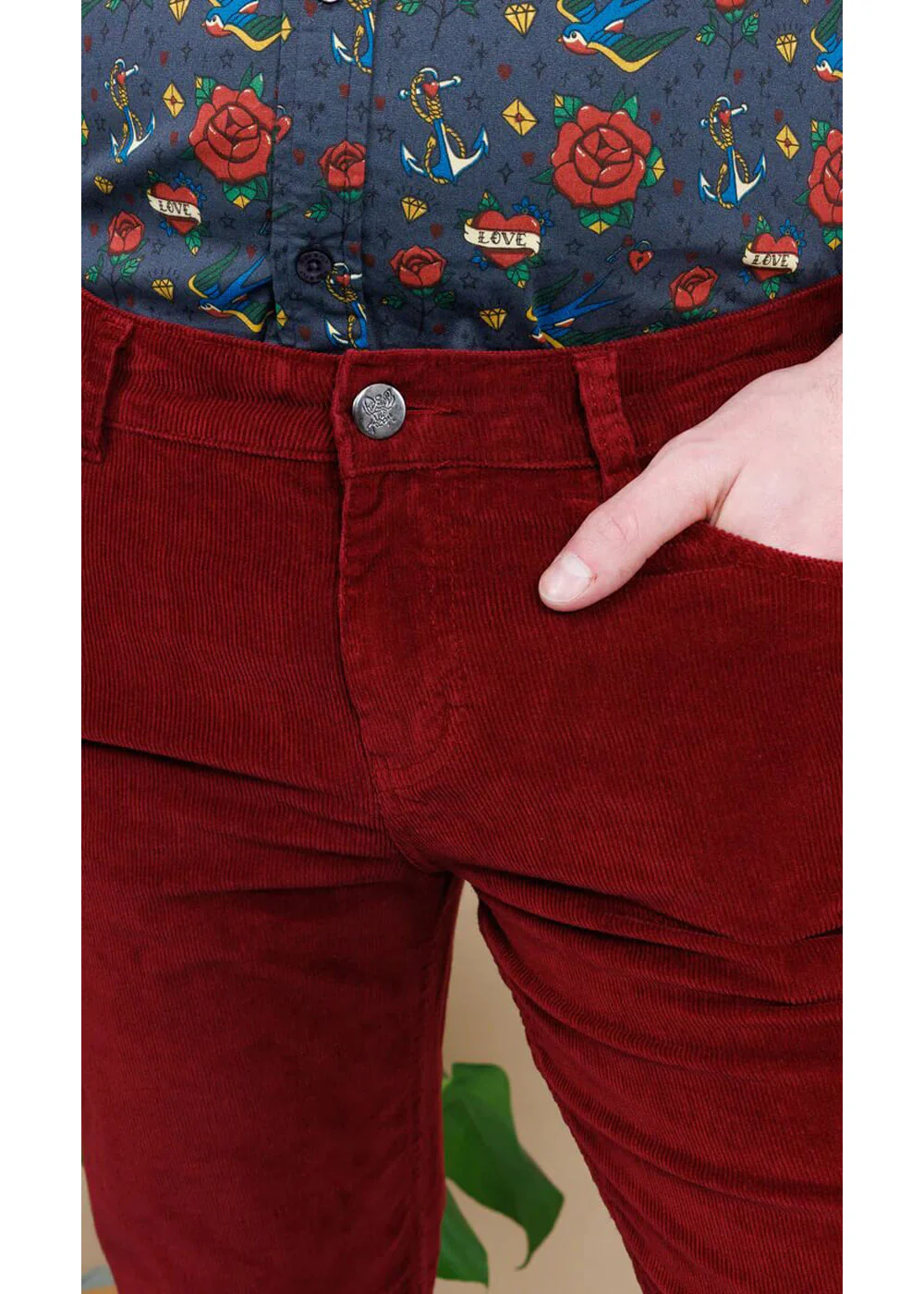 Pantalon en Velours Côtelé Flare pour Homme Run & Fly 70's Tawney Port – Image 5