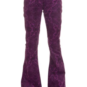 Run & Fly Pantalon en Velours Côtelé Hendrix pour Homme Années 70 Jolie Couleur Violette