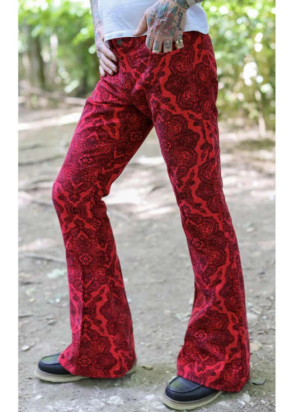 Run & Fly Heren Hendrix Corduroy 70's Flare Broek Rood – Image 7