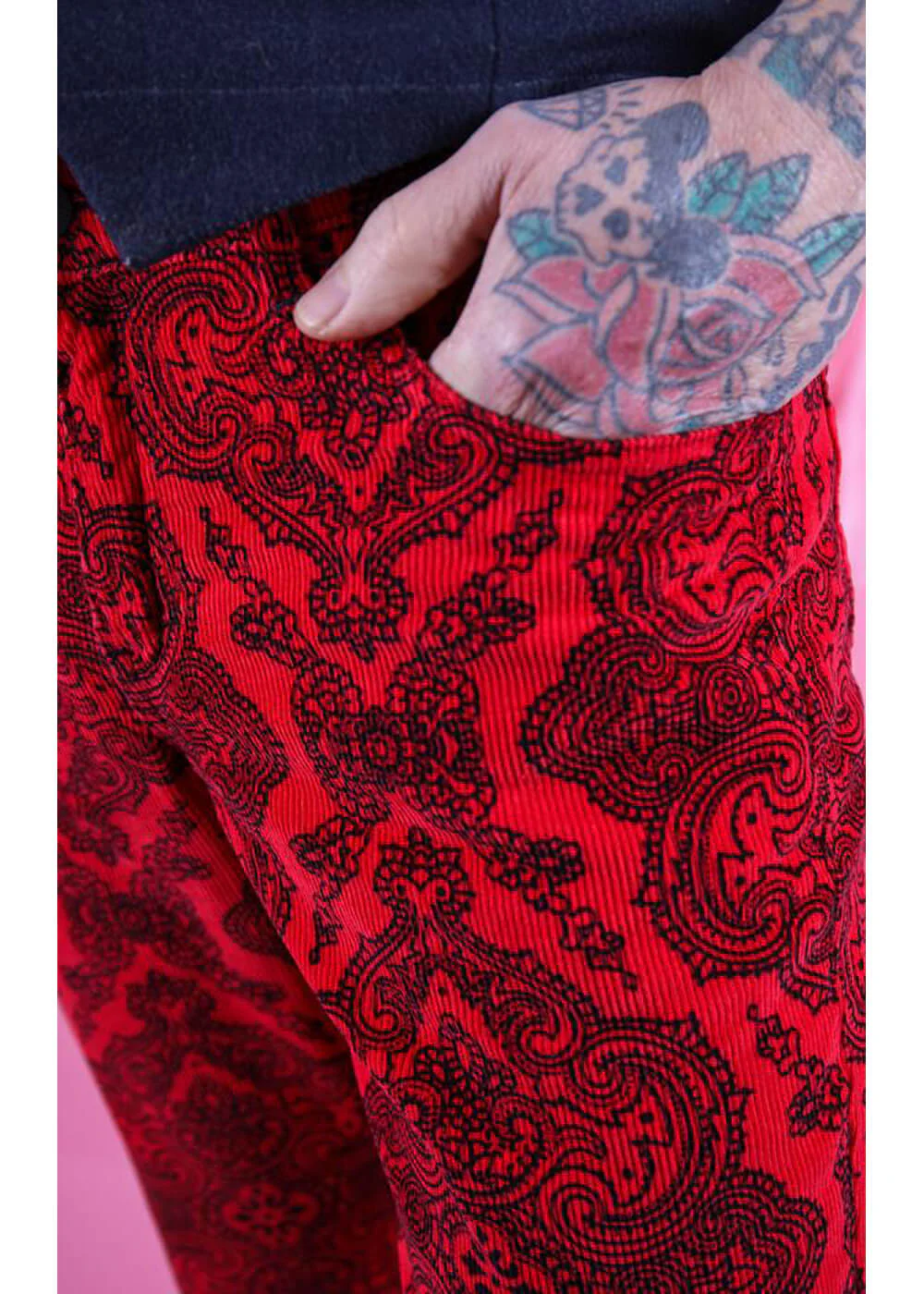 Run & Fly Heren Hendrix Corduroy 70's Flare Broek Rood – Image 3