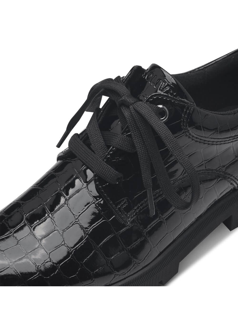 s.Oliver Patty Croco Patent Chaussures à Lacets Noires – Image 3