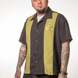 Chemise de Bowling Tiki Mickey Noire de Steady Clothing