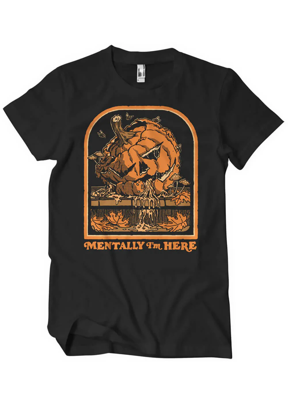 T-shirt Steven Rhodes 'Mentally I'm Here' — Noir