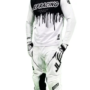 PANTALON BLANC TENUE MOTO CROSS QUAD VTT BMX JLP RACING