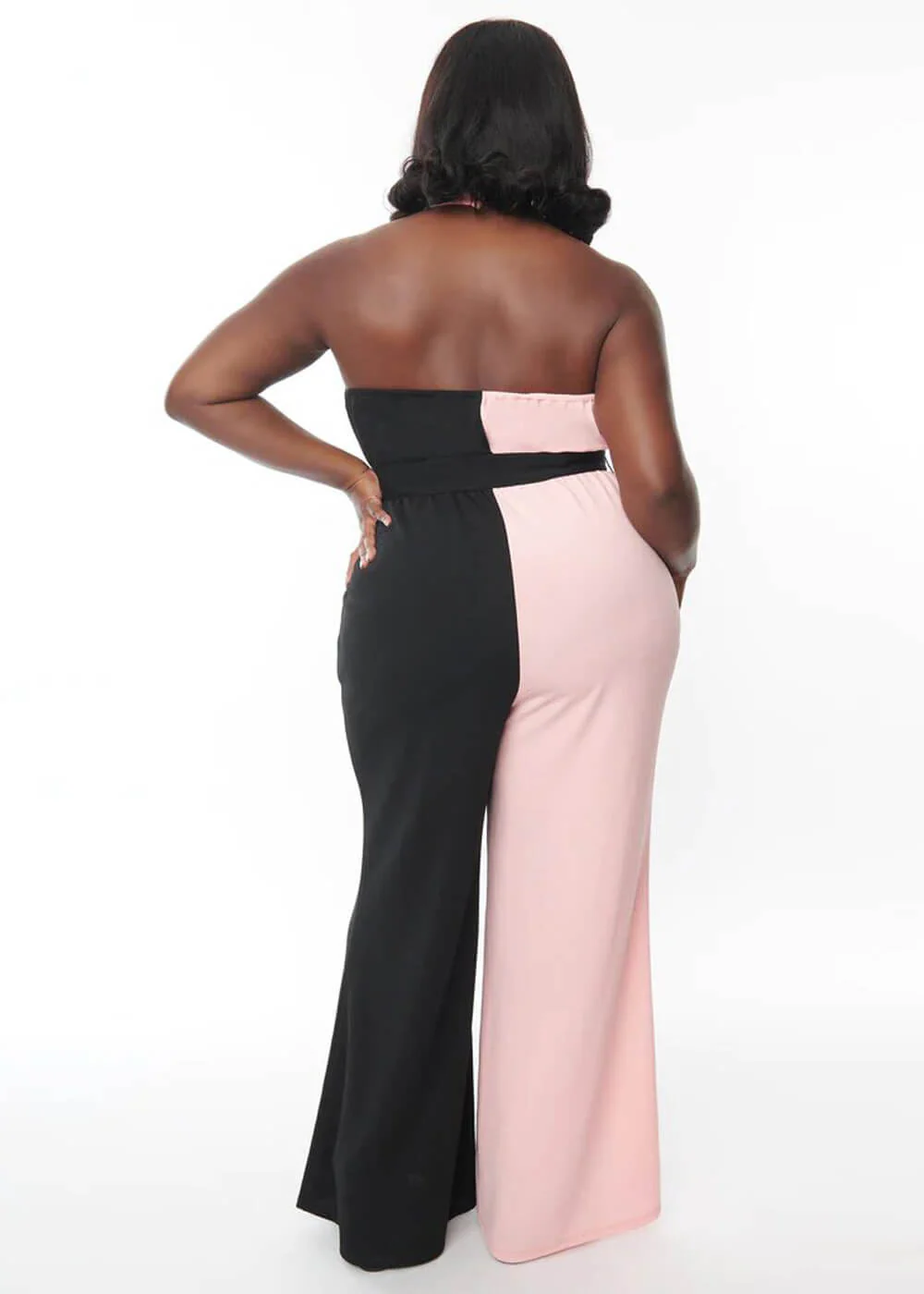 Unique Vintage Smak Parlour Draped Darling Combinaison Années 60 Noir Rose – Image 4