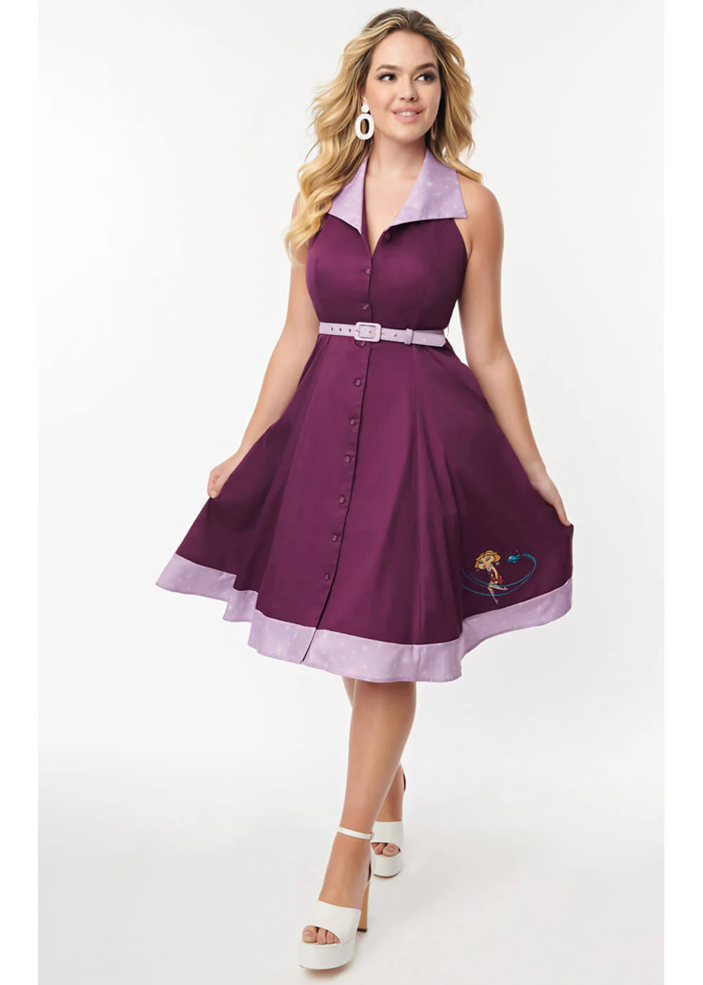 Unique Vintage x Jetsons Jane 60's Swing Jurk Paars – Image 2