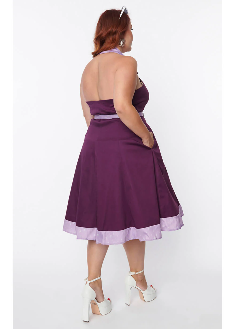 Unique Vintage x Jetsons Jane 60's Swing Jurk Paars – Image 8