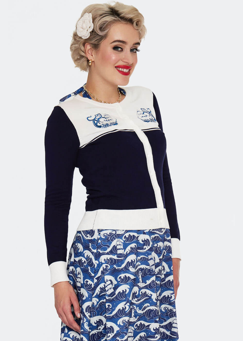 Gilet Années 40 Voodoo Vixen Pirate Ship Kraken Marine – Image 4